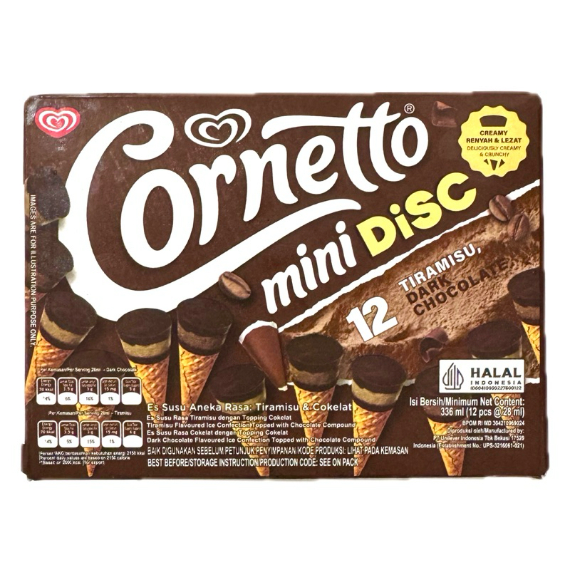 

Walls Cornetto Disc Mini Tiramisu & Dark Chocolate