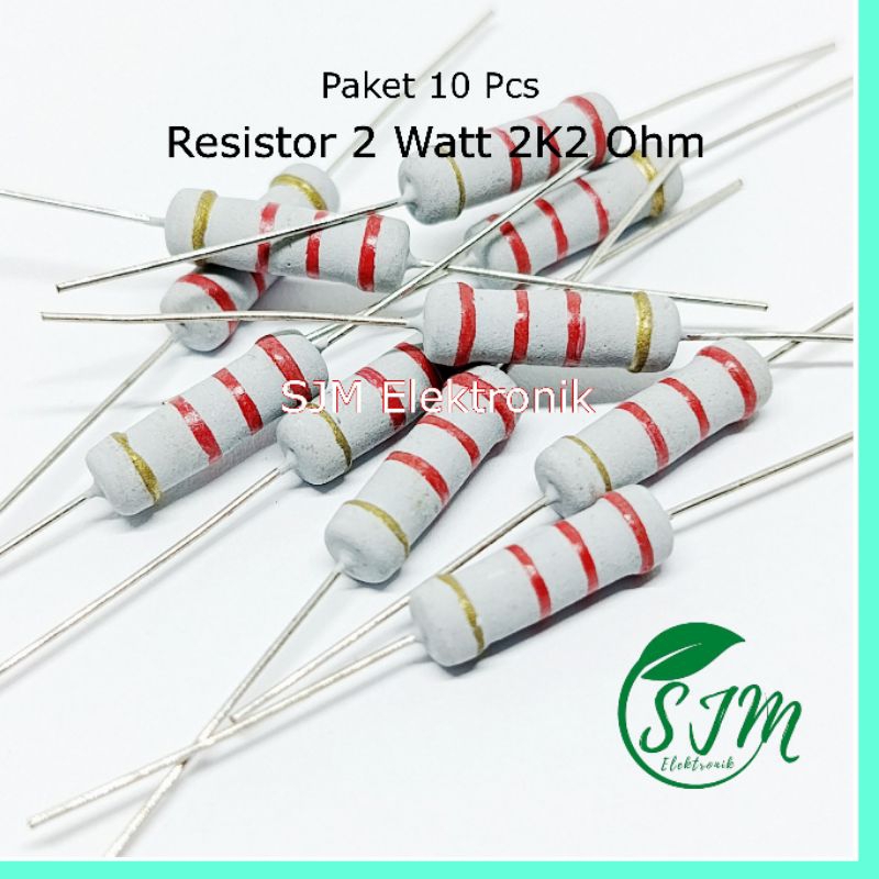 RESISTOR 2 WATT 2K2 OHM 2W 2K2OHM 10 buah