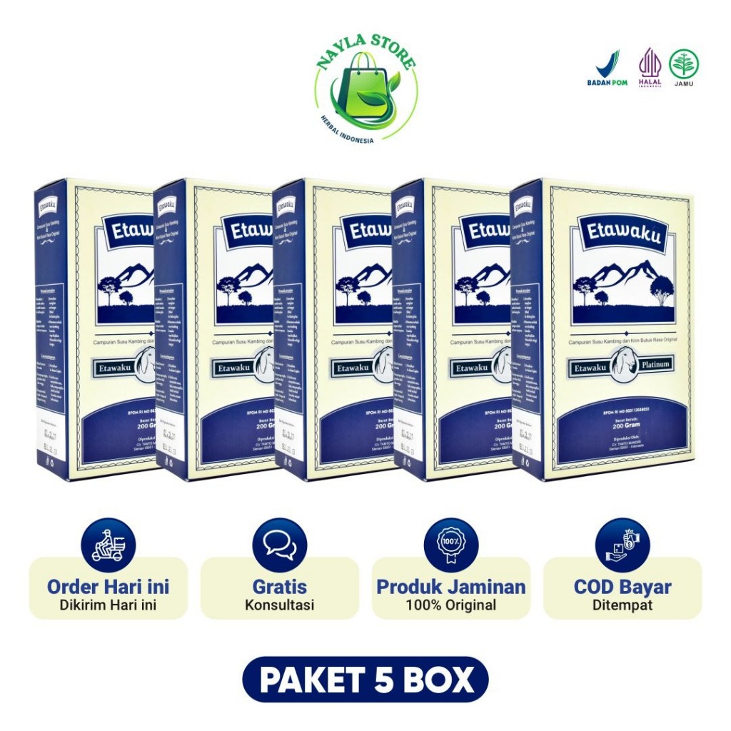

ETAWAKU PLATINUM - Susu Kambing Etawa Original Solusi Masalah Pernafasan Dan Sendi [ PAKET 5 BOX ]