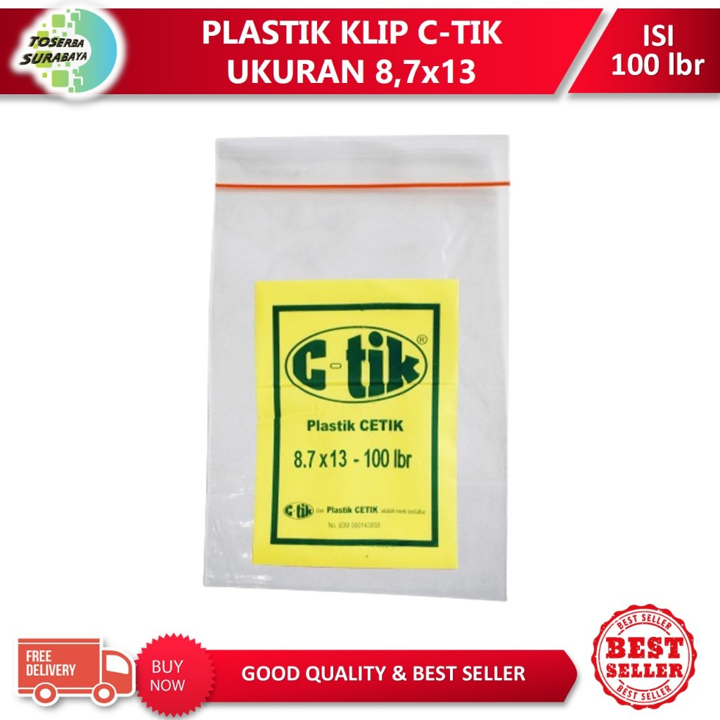 Plastik Klip C-tik 8,7x13 / Cetik Uk 8,7 x 13 Grosir Ecer