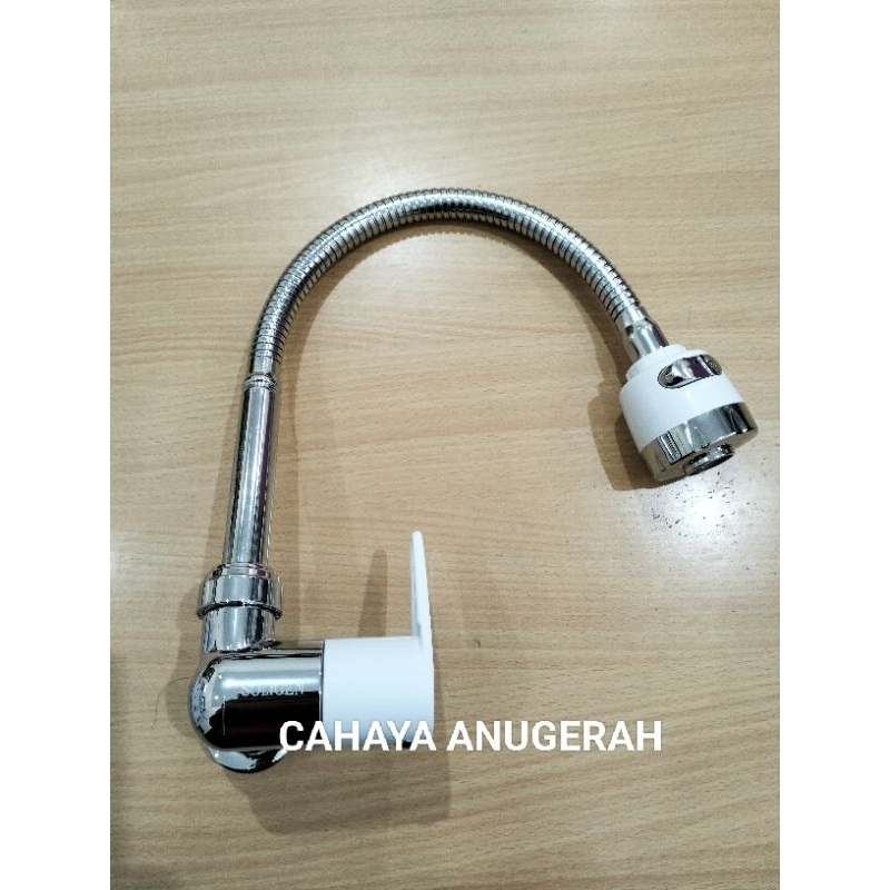 Kran Angsa Flex (B) Soligen Putih / Keran Angsa Flexible / Keran Wastafel