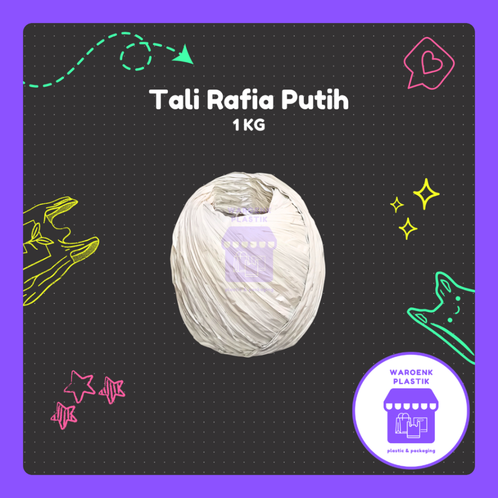 

TALI RAFIA / TALI PACKING / TALI GULUNG WARNA PUTIH 1 KG