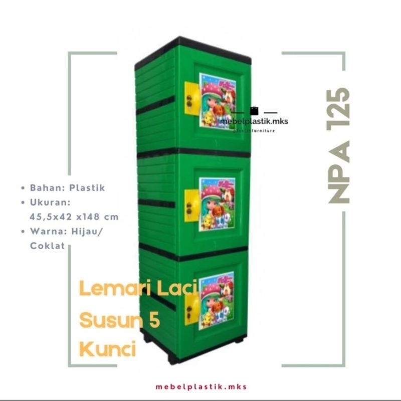 Lemari Laci Wapolin/Lemari NPA 125 Gambar Kunci/Lemari Plastik Laci