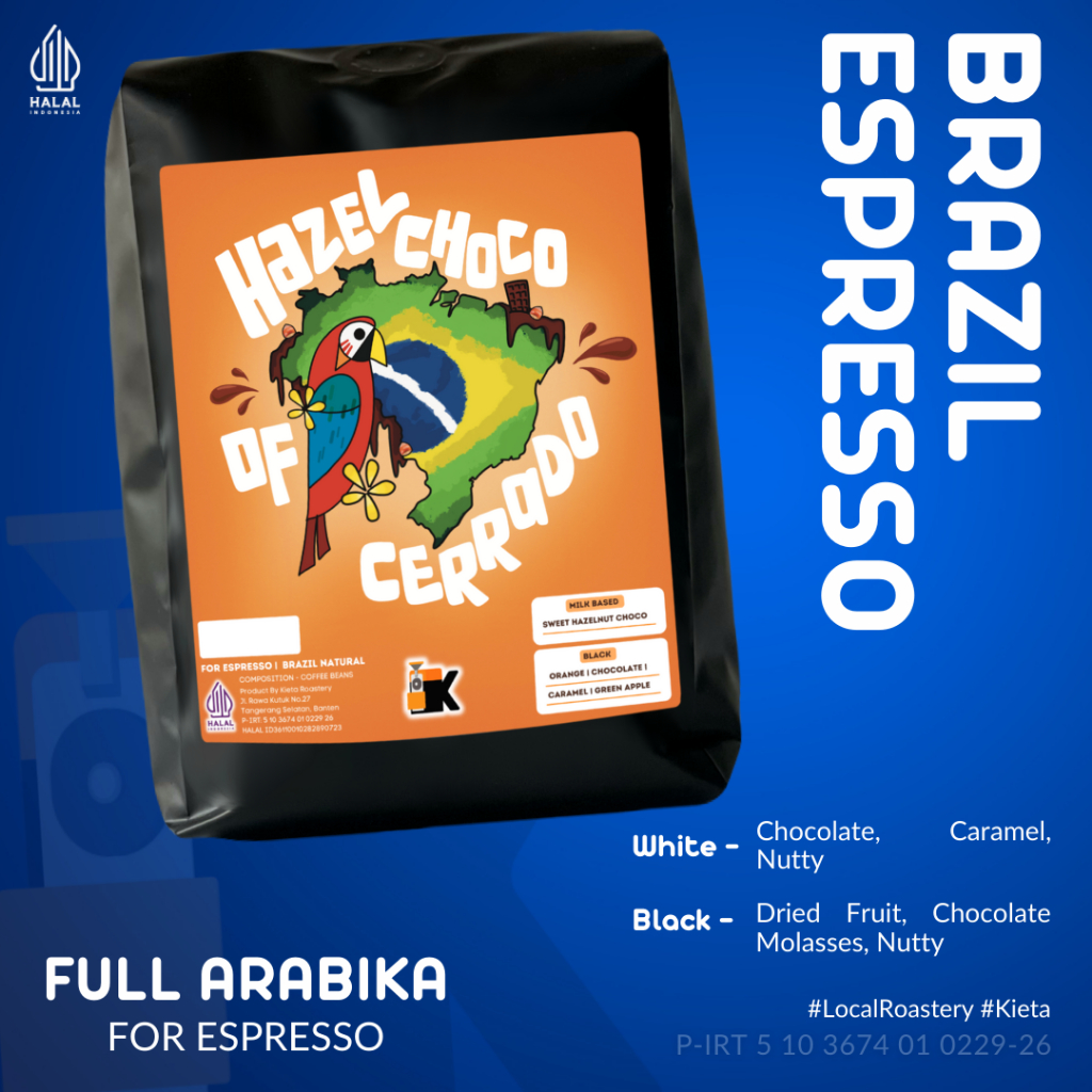 

Kieta Roastery - Biji Kopi Brazil Bourbonut Espresso 100% Arabika 200g / Bubuk Arabica Roasted Coffee Bean