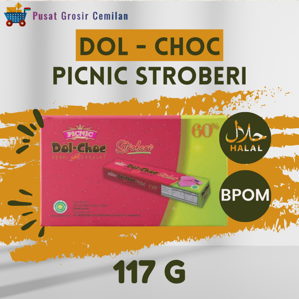 

Dodol Garut Picnic Rasa Strawberry Dol-Choc Strawberry 117 g Dodol berlapis Coklat