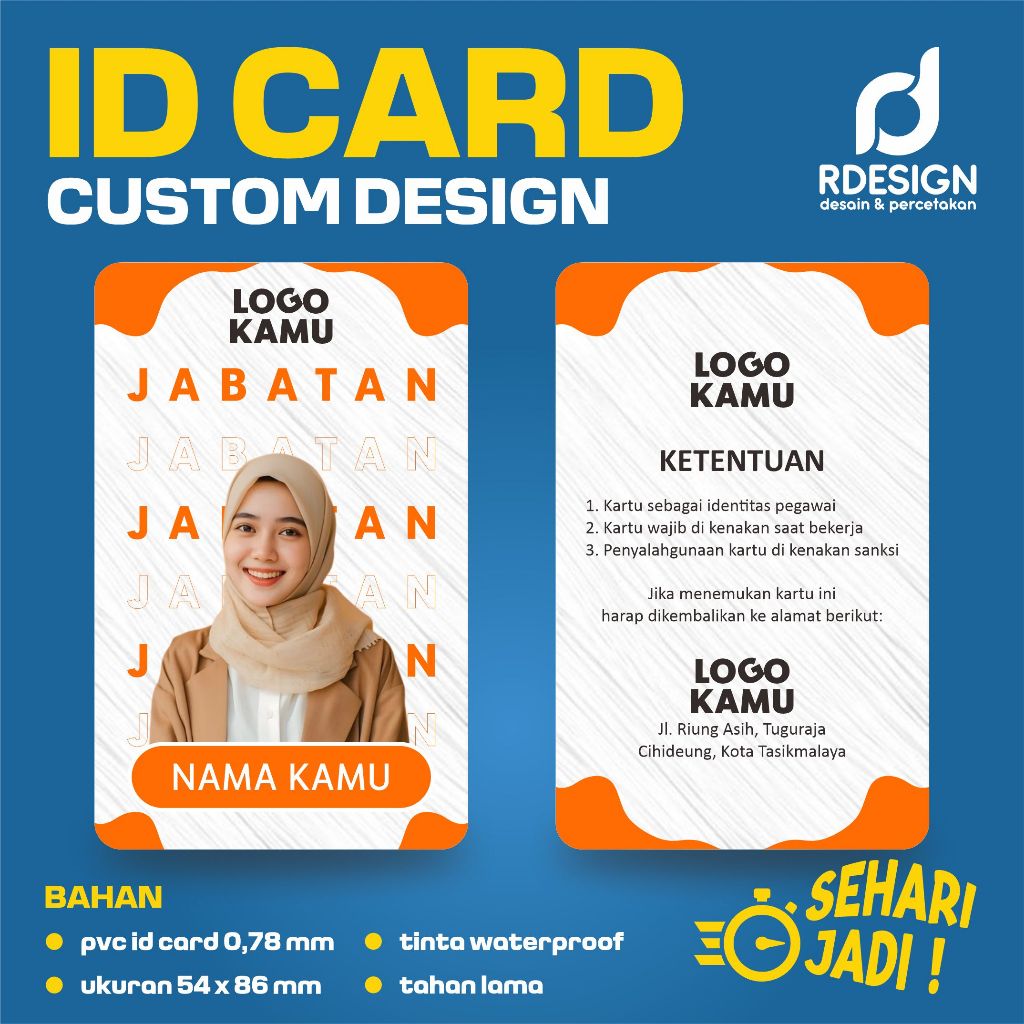 

Cetak Id Cad PVC Custom Murah Awet Anti Luntur