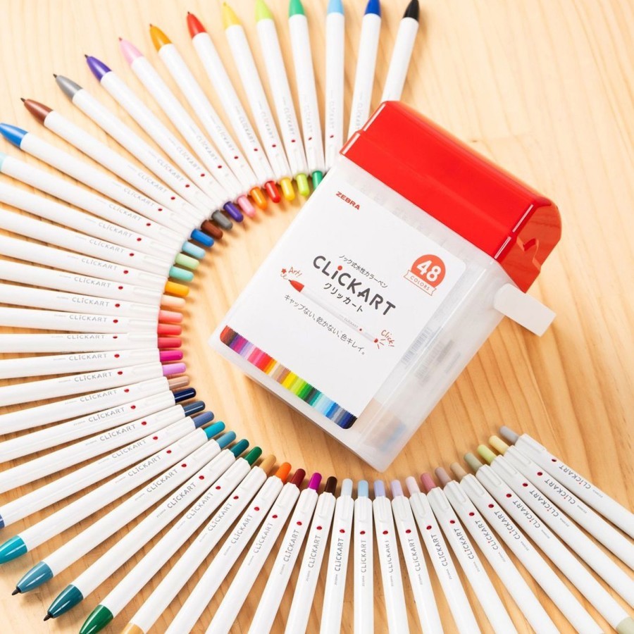 

Zebra ClickArt 0.6mm Marker Fine Liner 1 Set 48 Colors Dark Standard Light Pastel Complete Set