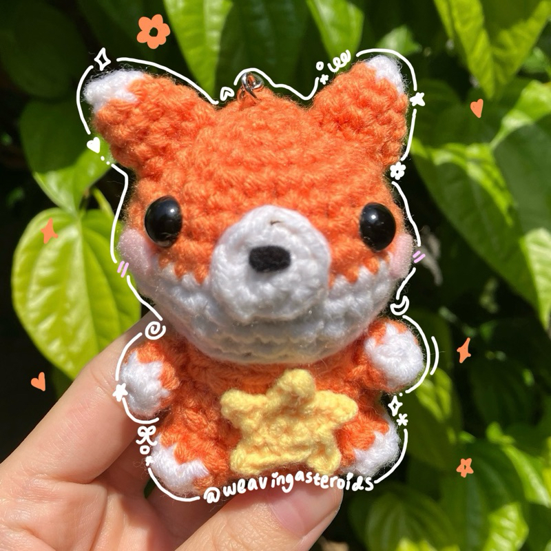 Gantungan kunci rajut rubah/ fox