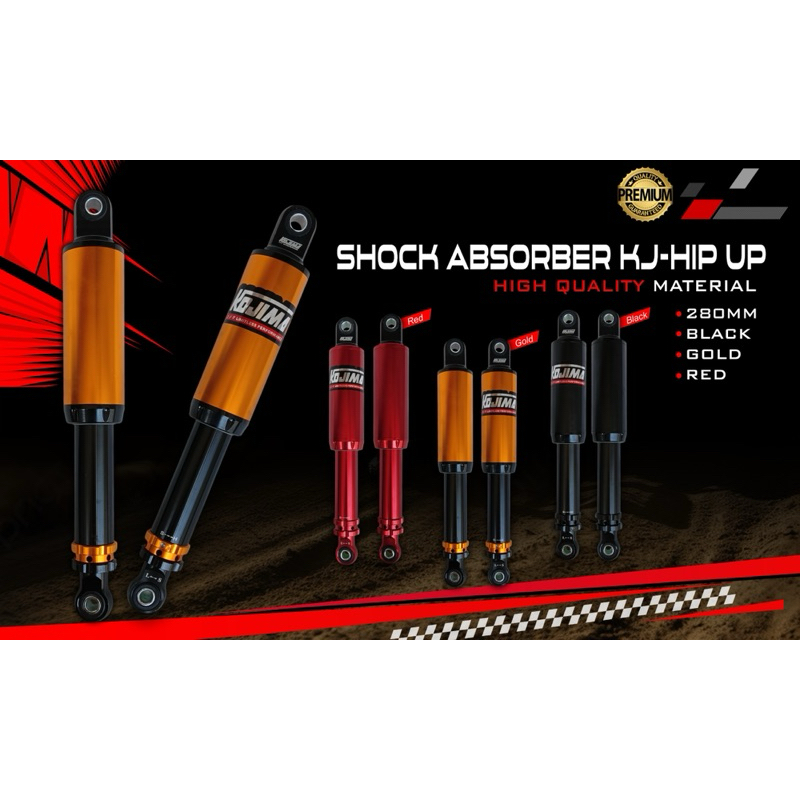 0SHOCK SHOCKBREAKER BELAKANG HIP UP DUAL BRACKET BEBEK / MATIC 280MM 320MM 340MM KOJIMA