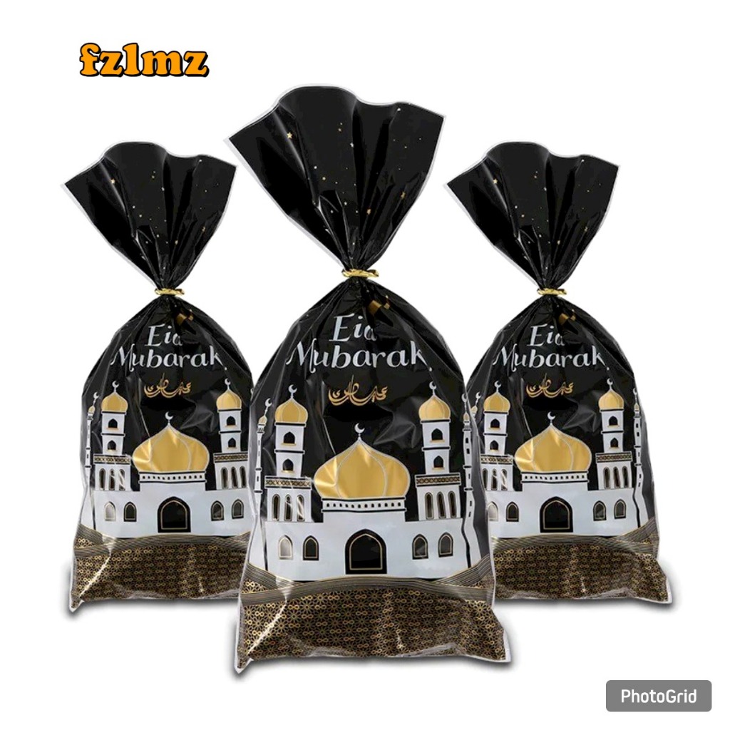 

Kantong Plastik Bingkisan Kado Eid Mubarak Gift Bag 50 PCS - CZ-5 - Black
