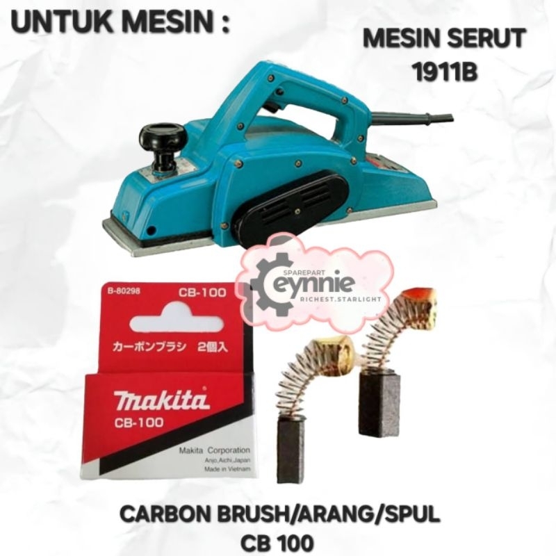 CARBON BRUSH MESIN SERUT KAYU 110MM 1911B MAKITA CB 100 ARANG SPUL MESIN SERUT KAYU 110MM 1911 B CB1