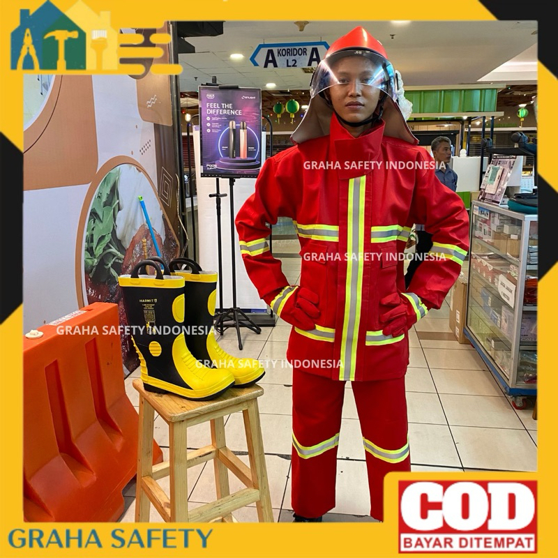 Baju Pemadam kebakaran set - Baju Tahan Panas Berkualitas
