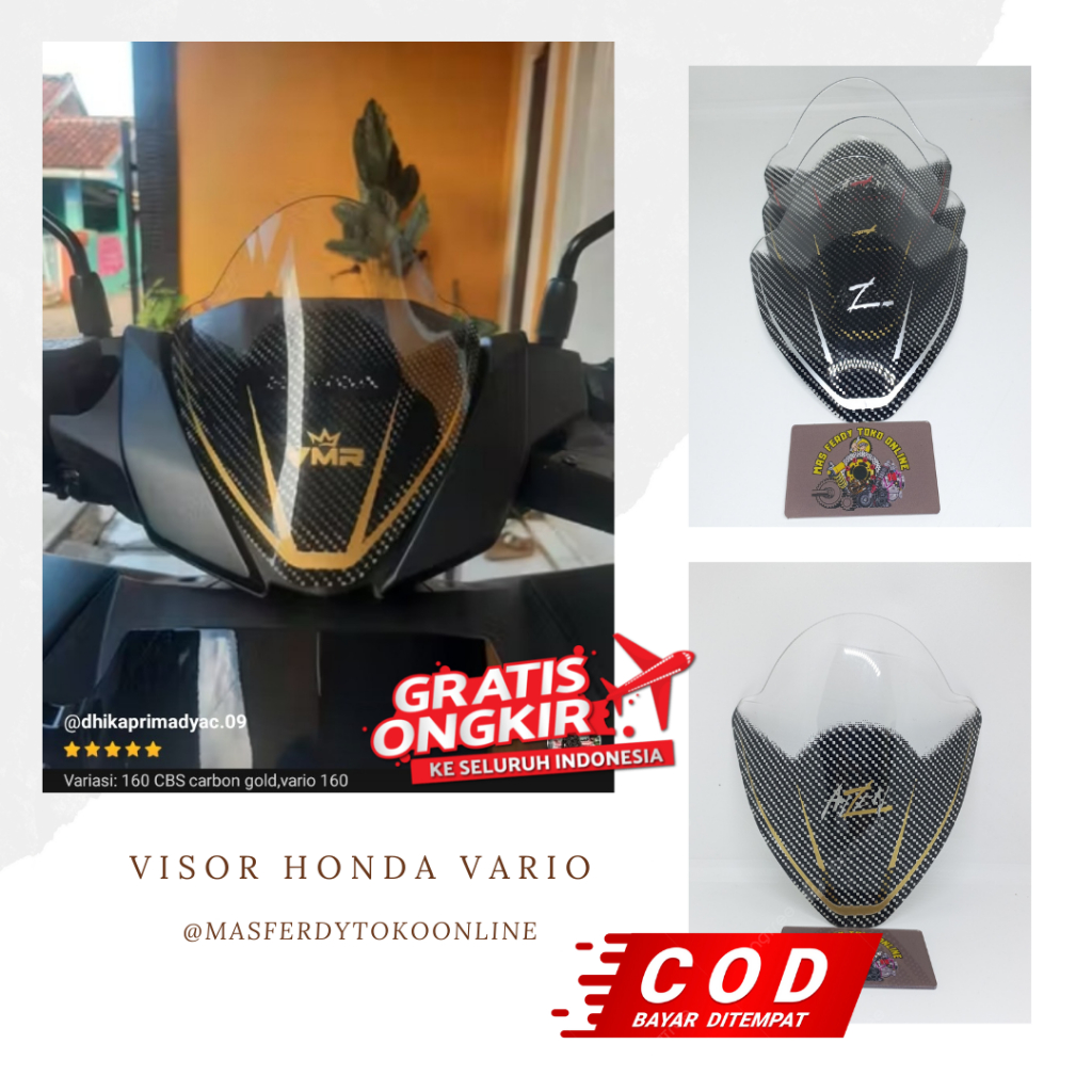 Visor Honda Vario 160 CBS / windshield Visor Honda Vario 160 CBS FREE DOUBLE TAPE