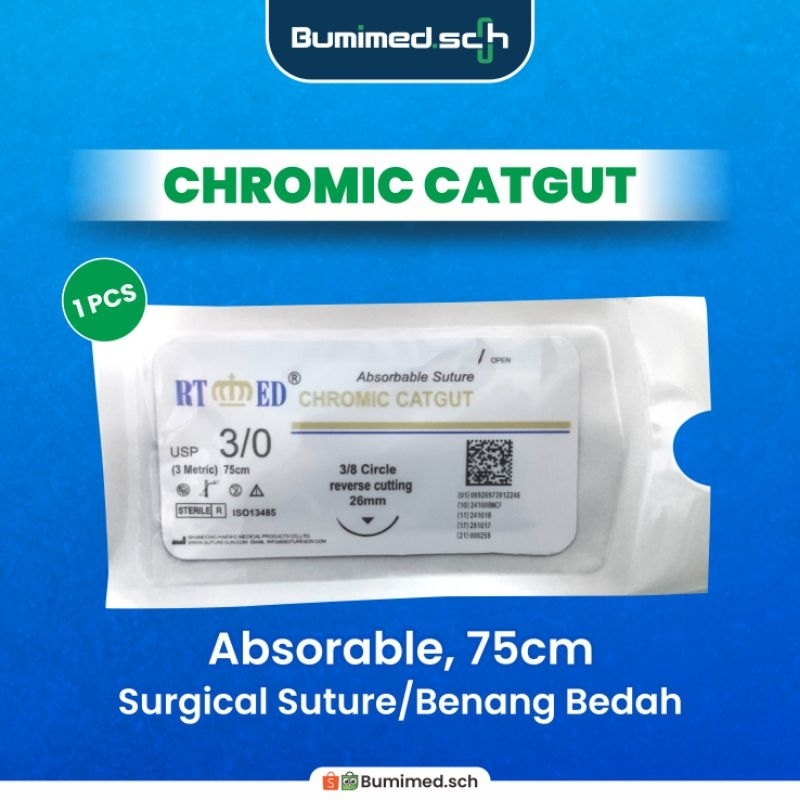 Benang Jahit Oprasi Chromic Catgut / Surgical Suture Chromic Catgut / Benang Bedah (khitan / sunat) 