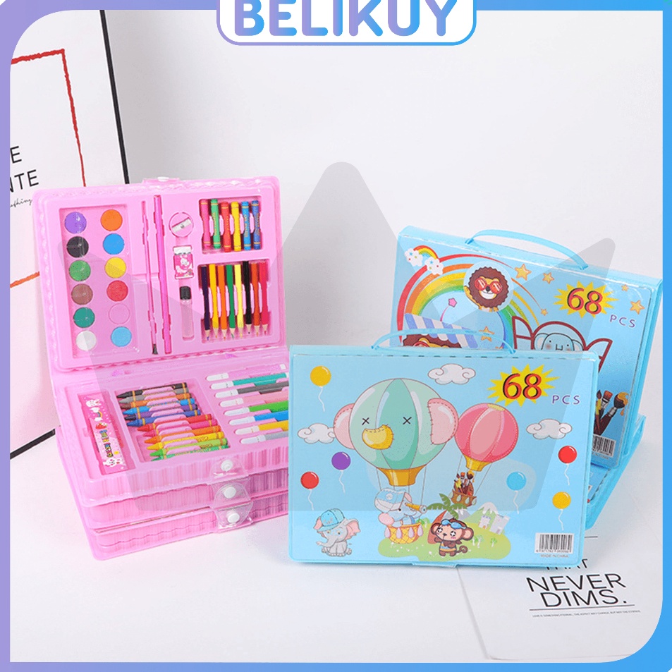 

Model Terbatas Belikuy COD Crayon Set 68pcs Krayon Set Pensil Warna Anak STY12