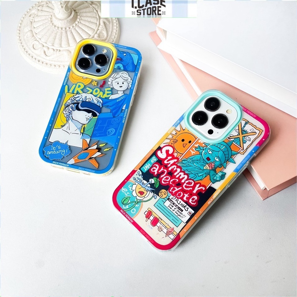 New Now  icasestore 3 in 1 Transparent Case Motif Summer VR Warzone For iPhone 7 8 Plus X Xs XR 11 P