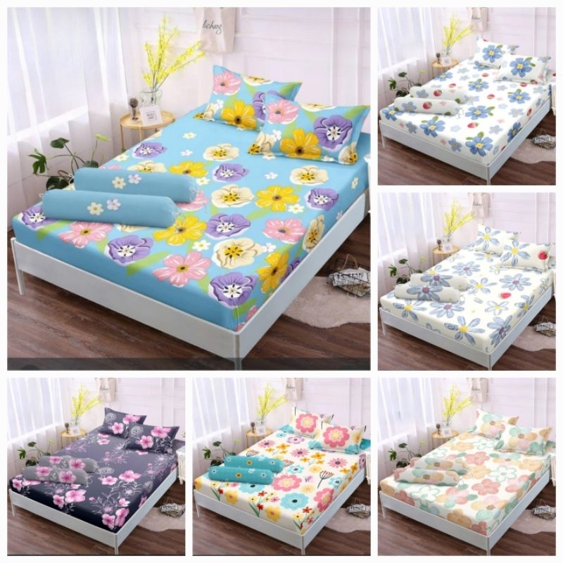 BED COVER SET.MOTIF BUNGA TERBARU