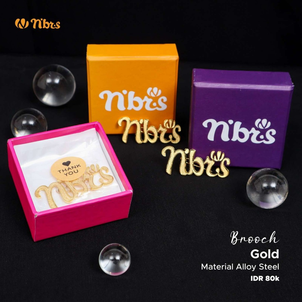 GNT - BROS HIJAB NIBRAS GOLD / BROOCH HIJAB NBRS ORI WARNA GOLD EMAS / BROS JILBAB KEKINIAN MURAH BR