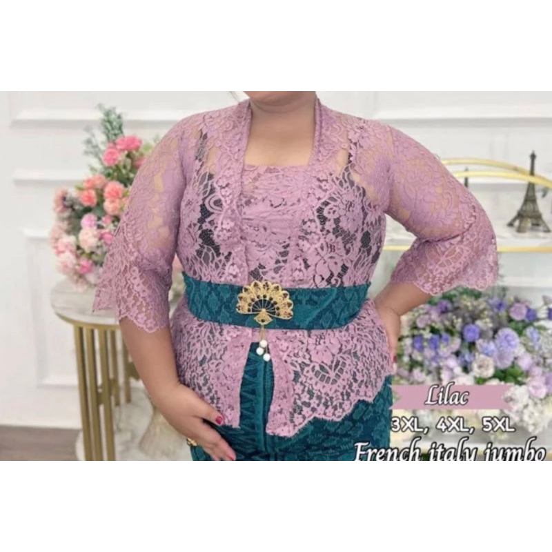 Kebaya Brokat Jumbo lengan panjang/Kebaya brokat jumbo wanita