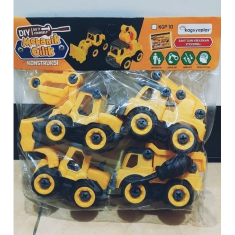mainan bongkar pasang mobil truck kontruksi kgp10