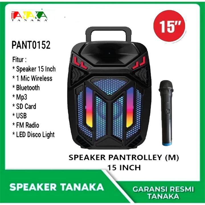 OBRALSPEAKER AKTIF 15 inch portable TANAKA DIAMOND / Speaker Bluetooh Gratis Mkroponr wireless new