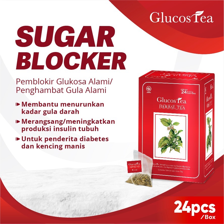 

Teh Herbal Diabetes - GlucosTea Teh Penurun Gula Darah Herbal Alami - Kencing Manis Herbal Diabetes (24 Kantong)