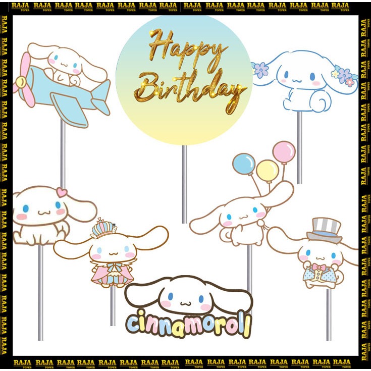 

Toper Cake/Toper Karakter/Toper Happy Birthday/Toper Ulang Tahun/Hiasan Kue Ulang Tahun/Toper Karakter CINNAMOROLL/Toper Tusukan Murah