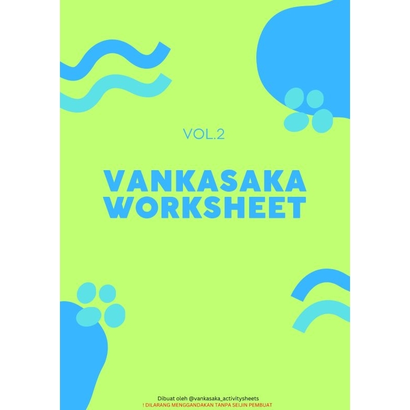 PRINTABLE lembar kerja worksheets activity sheet Anak Usia 3-4 Tahun Volume 2