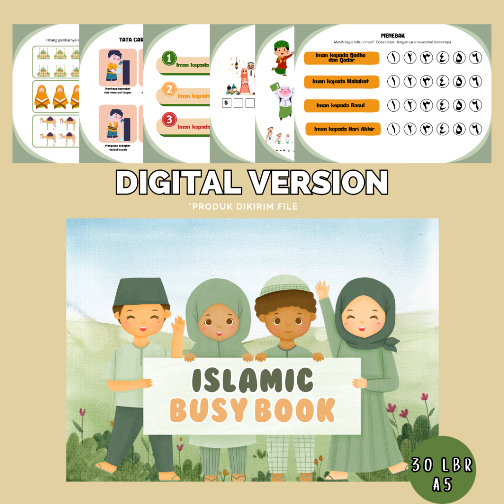 Printable Worksheet Buku Aktivitas Anak Muslim, Worksheet Hijaiyah Vol 1 (Untuk Anak 3 Tahun ke atas