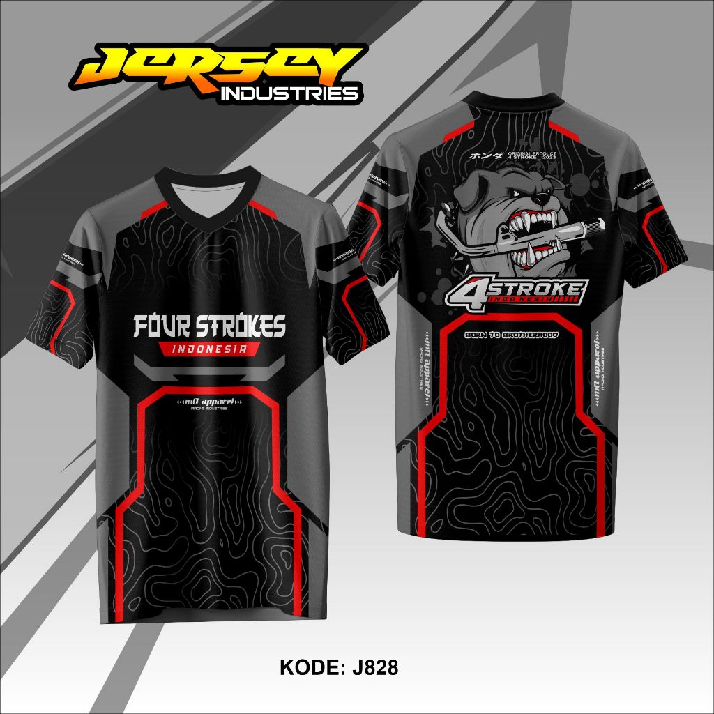 Jersey Racing Four Strokes Indonesia Mft Apparel - Kaos Jersey Team 4Stroke Motif Keren
