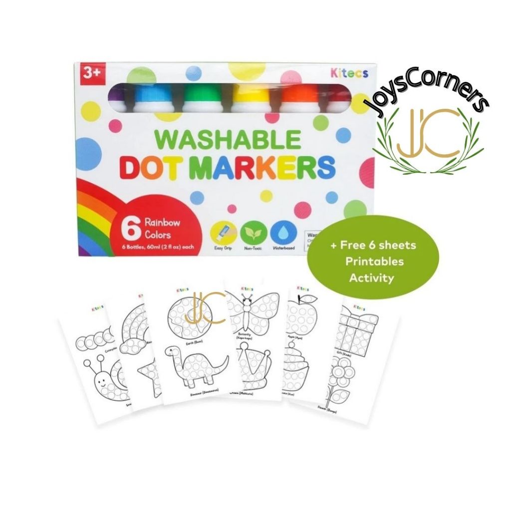 

Kitecs Dot Marker Washable Spidol Anak Bulat Jumbo Coloring Painting Drawing Non Toxic 6 Rainbow Colors