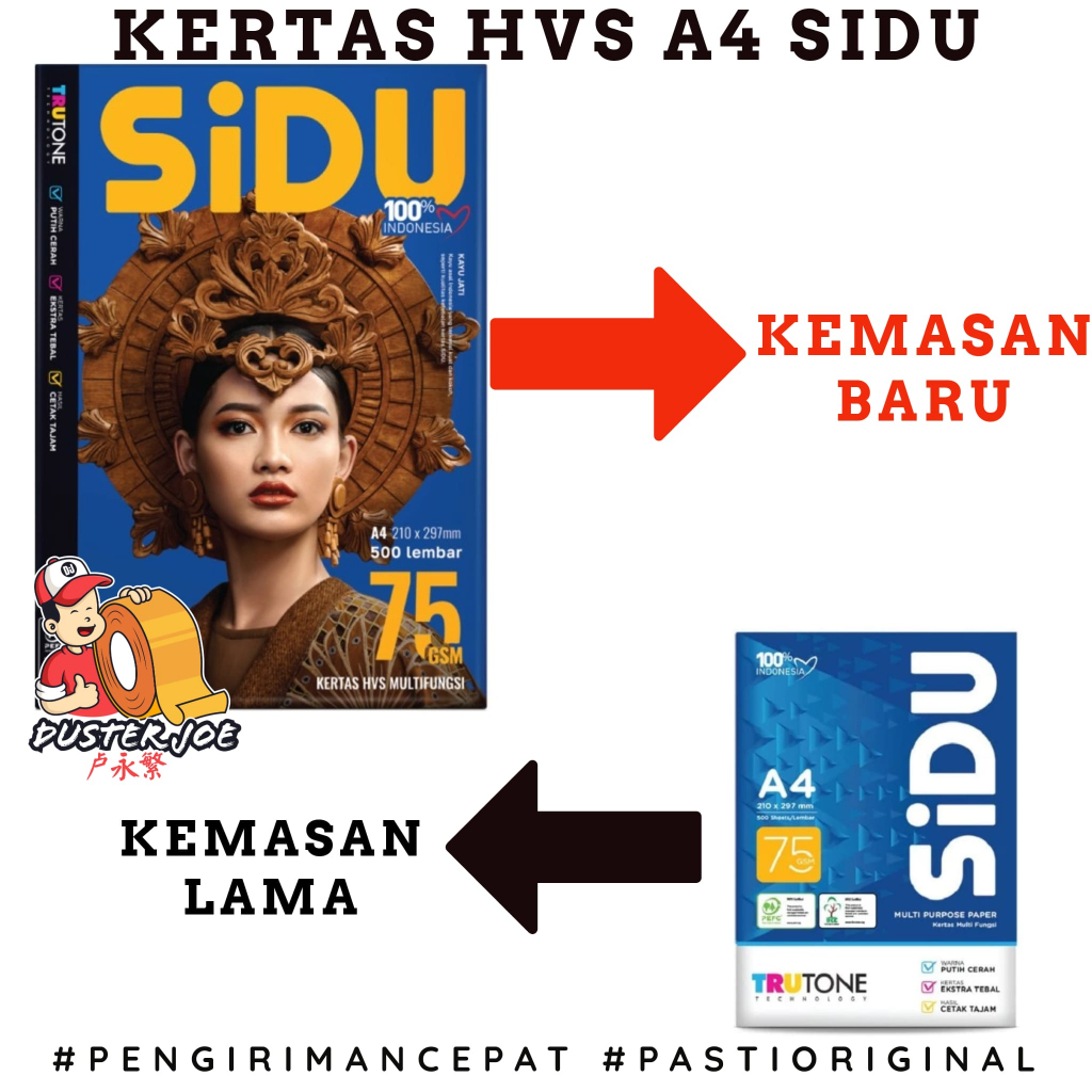 

Kertas HVS SIDU A4 75gr PER 1 RIM