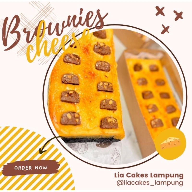 

FUDGY BROWNIES CHEESE LIA CAKES KEJU MELIMPAH UK.20x10