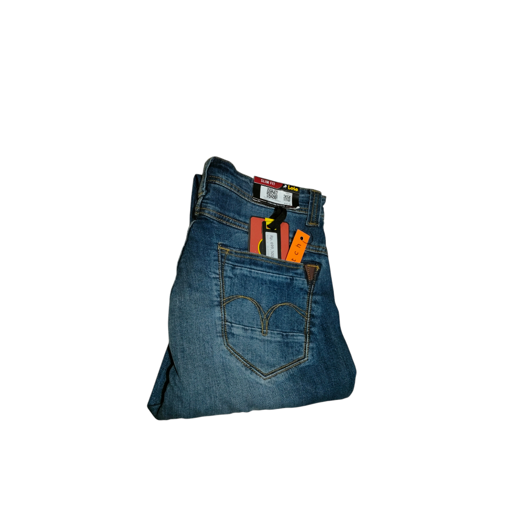 Lois Jeans Blue Wash Slimfit Karet Pria Original