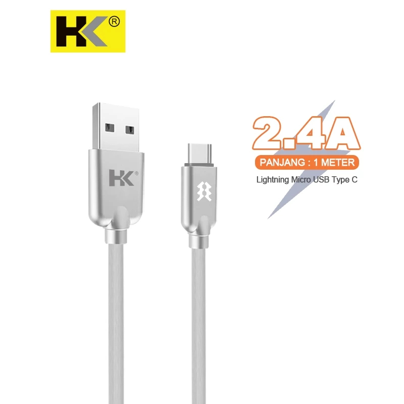 Kabel Charger Data Fast Charging Cable HK D07 Micro Lightning iPhone Type C