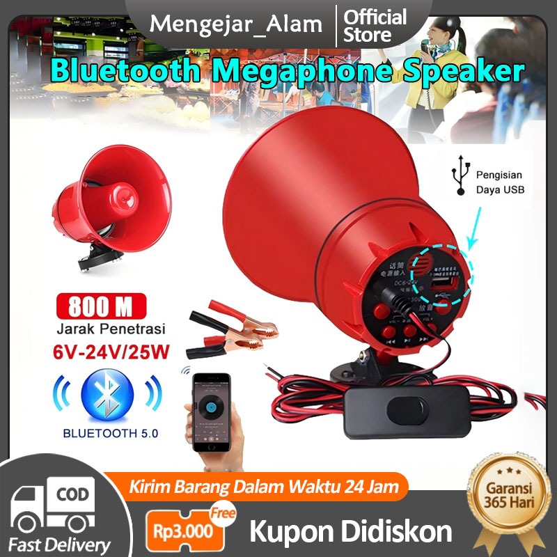 Megaphone Speaker Corong Toa Speaker Bluetooth Megaphone Speaker Corong Sirine Bisa Rekam
