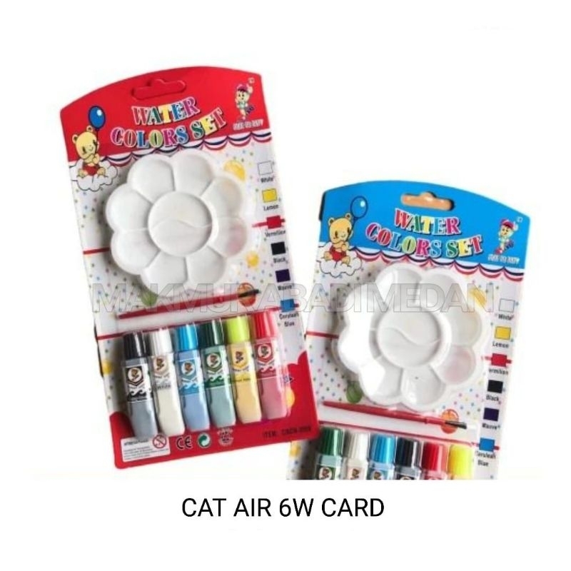 

Cat Air Set 6 Warna+Palet+Kuas Water Colors Set CNON-8006