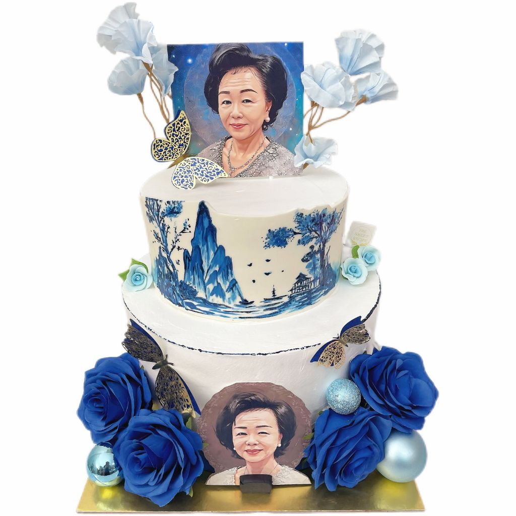 

Cake Rose Blue 2 Tier