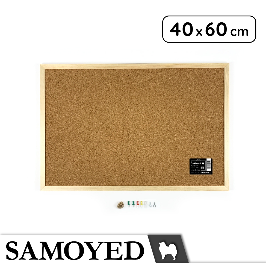 

Papan Pengumuman / Pesan / Mading / Soft / Cork / Memo / Message / Pin Board / Softboard / Corkboard 40 x 60 cm Samoyed CKBD-L-4060