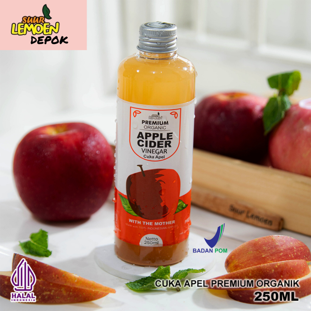 

SUUR LEMOEN CUKA APEL ORIGINAL ORGANIK 250-1000ML | APPLE CIDER VINEGAR WITH MOTHER | SARI APEL DIET