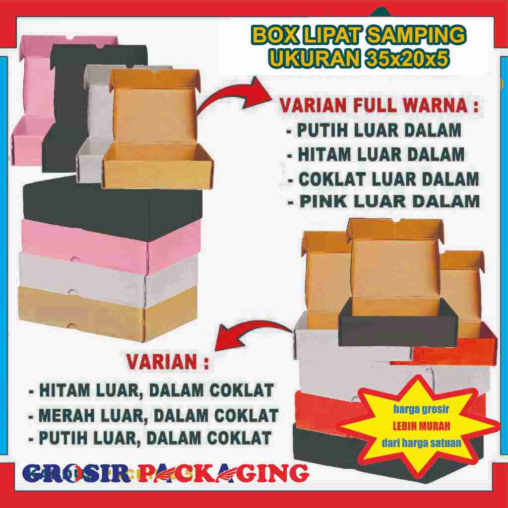 

Box 35x20x5 Cm / Box Lipat Samping / Box Serbaguna / Kardus Polos