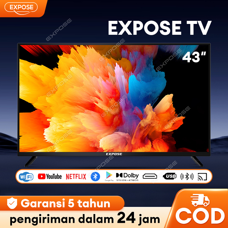 Smart TV 32 inch Android TV 4K EXPOSE TV Murah LED Television 43 Inch Digital TV 5 Years Warranty