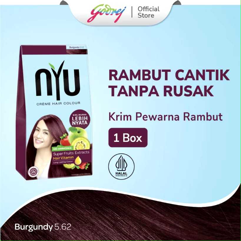 NYU BOX Creme Hair Colour Burgundy - Pewarna Rambut