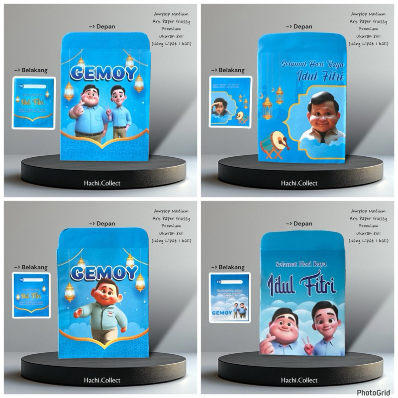

|| Amplop Lebaran Gemoy (Blue Series) || - SIAP PAKAI - isi 100pcs Amplop