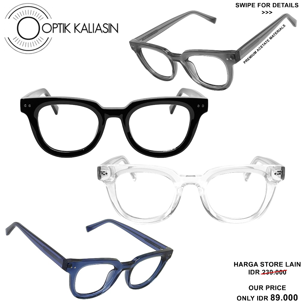 KODE N86G OPTIK KALIASIN  Frame Kacamata vintage pria wanita kotak bulat bold tebal vintage retro ol