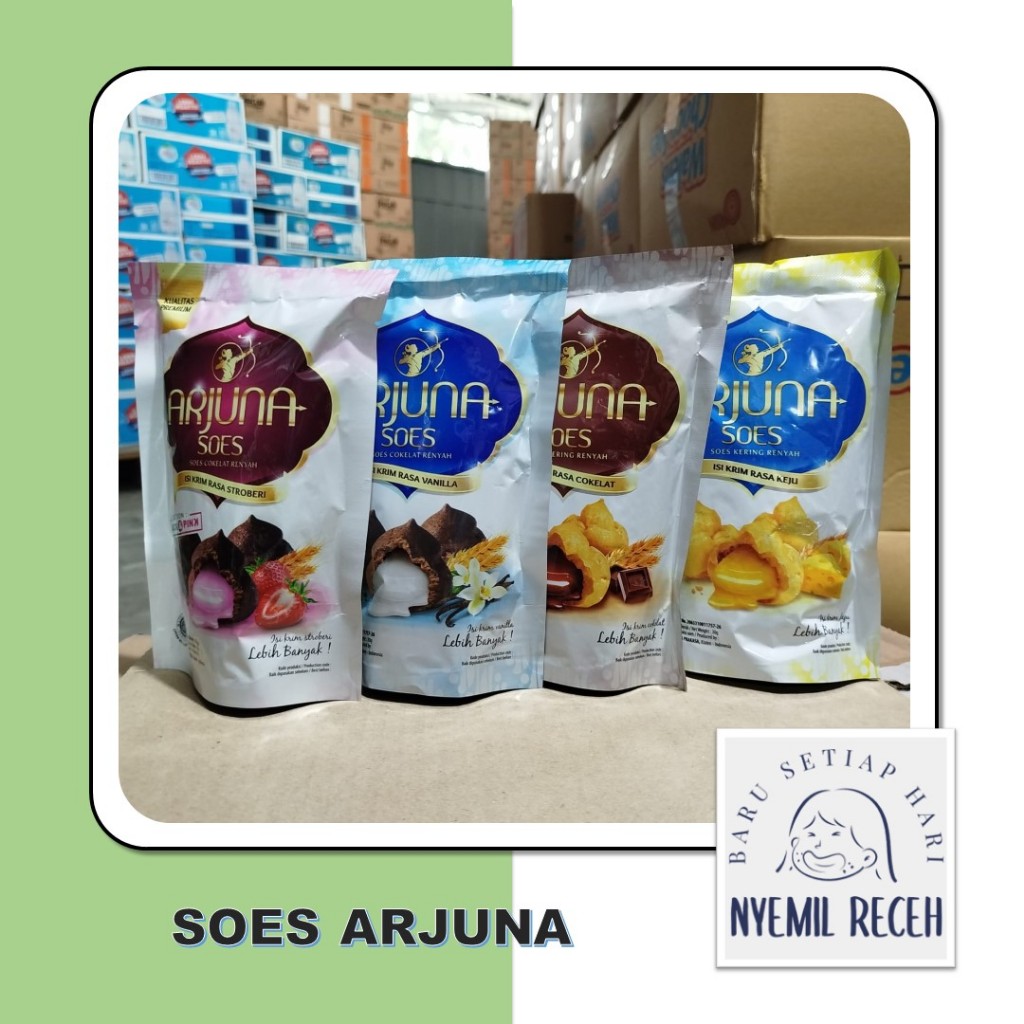 

Soes Arjuna Isi 10 Pouch X 30Gr Aneka Rasa dengan Isi Krim Lumer