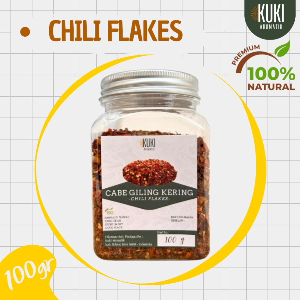 

Chili Flakes / Cabe Giling Kasar 50g 100g | 100% Natural