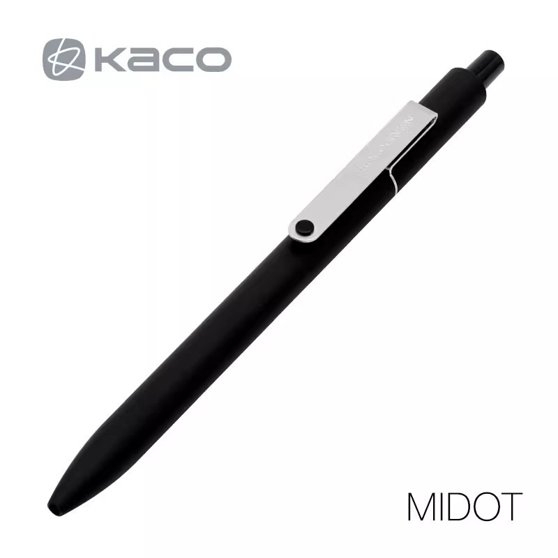 

Kaco MIDOT Pena Pulpen Gel 0.5mm Soft Touch Metal Clip Tinta Hitam - KCM4 - Black