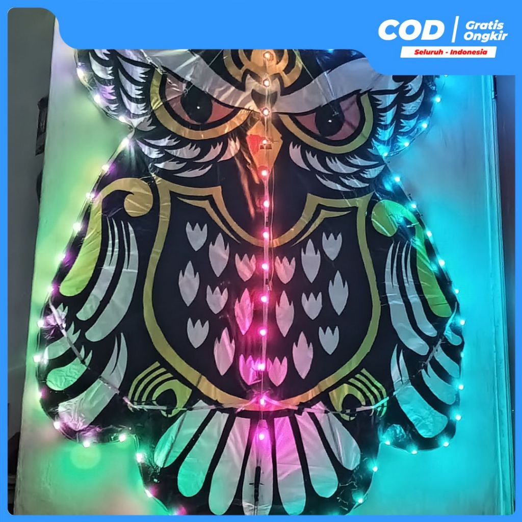Lampu Layang-Layangan Led Running Flexible Baterai Cas Control Remot & Hp [Panjang 5M -10Meter]