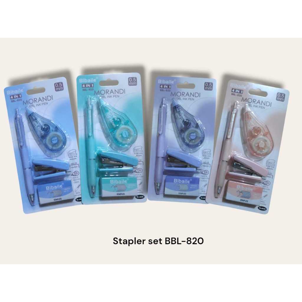 

Paket Stapler Mini Set + Tip Ex Kertas Correction +Pulpen Gel Pastel Soft Color